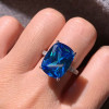 14ct Cushion Cut Aquamarine Engagement Ring