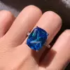 14ct Cushion Cut Aquamarine Engagement Ring