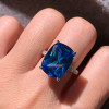 14ct Cushion Cut Aquamarine Engagement Ring