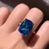 14ct Cushion Cut Aquamarine Engagement Ring