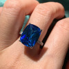 14ct Cushion Cut Aquamarine Engagement Ring
