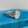 3ct Pear Cut White Sapphire Engagement Ring