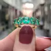 3.75ct Five-stone Cushion Cut Emerald Eternity Ring in Gold