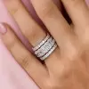 8ctw Cushion Cut Stackable Wedding Band Set