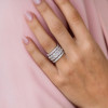 8ctw Cushion Cut Stackable Wedding Band Set