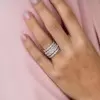 8ctw Cushion Cut Stackable Wedding Band Set