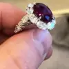 5.8ct Oval Cut Ruby Halo Engagement Ring