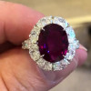 5.8ct Oval Cut Ruby Halo Engagement Ring