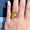 20ct Cushion Cut Yellow Sapphire Cocktail Ring