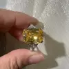 20ct Cushion Cut Yellow Sapphire Cocktail Ring