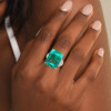 8.4ct Emerald Cut Emerald Art-deco Engagement Ring