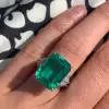 8.4ct Emerald Cut Emerald Art-deco Engagement Ring