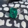 8.4ct Emerald Cut Emerald Art-deco Engagement Ring