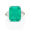 8.4ct Emerald Cut Emerald Art-deco Engagement Ring