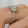 4.5ct Three-stone Radiant Cut Engagement Ring