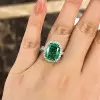 8ct Cushion Cut Fancy Green Sapphire Engagement Ring