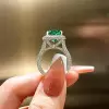 8ct Cushion Cut Fancy Green Sapphire Engagement Ring