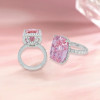 14ct Cushion Cut Pink Sapphire Engagement Ring