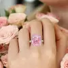 14ct Cushion Cut Pink Sapphire Engagement Ring