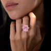 14ct Cushion Cut Pink Sapphire Engagement Ring