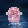 14ct Cushion Cut Pink Sapphire Engagement Ring