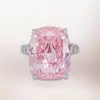 14ct Cushion Cut Pink Sapphire Engagement Ring