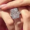8.4ct Double Prong Radiant Cut Three-stone Engagement Ring