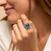11.5ct Art Deco Emerald Cut Aquamarine Rectangle Ring