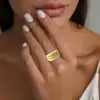 Two Tone Round Cut Yellow & White Sapphire Cigar Band