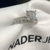 2.5ct Cushion Cut White Sapphire Wedding Ring Set