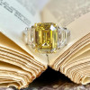 7ct Three-stone Fancy Yellow Sapphire Engagement Ring