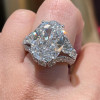 5ct Oval Cut White Sapphire Vintage Engagement Ring