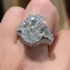 5ct Oval Cut White Sapphire Vintage Engagement Ring