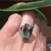 15ct Emerald Cut Aquamarine Engagement Ring