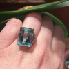 15ct Emerald Cut Aquamarine Engagement Ring