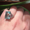 15ct Emerald Cut Aquamarine Engagement Ring