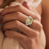 9.5ct Princess Cut Yellow Sapphire Three-stone Engagement Ring