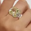 9.5ct Princess Cut Yellow Sapphire Three-stone Engagement Ring