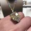 9.5ct Princess Cut Yellow Sapphire Three-stone Engagement Ring