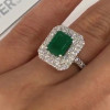 5ct Emerald Cut Emerald Double Halo Engagement Ring