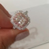 2.5ct Radiant Cut White Sapphire Double Halo Ring