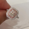 2.5ct Radiant Cut White Sapphire Double Halo Ring