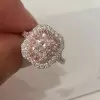 2.5ct Radiant Cut White Sapphire Double Halo Ring