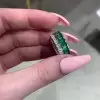 7.95ct Unique Double Row Emerald Eternity Band