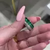 7.95ct Unique Double Row Emerald Eternity Band