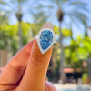 10ct Pear Cut Aquamarine Halo Cocktail Ring