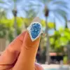 10ct Pear Cut Aquamarine Halo Cocktail Ring