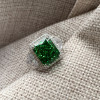 6ct Crushed Ice Vivid Green Sapphire Engagement Ring