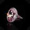 9.3ct Oval Cut Pink  Sapphire Paved Engagement Ring