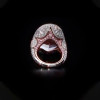 9.3ct Oval Cut Pink  Sapphire Paved Engagement Ring